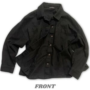 Banana Republic Oversized Women's Black Denim Jacket, Size Large, 100% Cotton